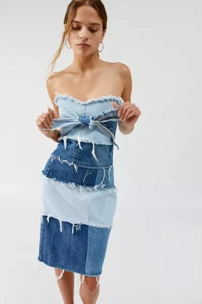Urban Renewal Urban Renewal Remade Pieced Denim Mini Dress 1