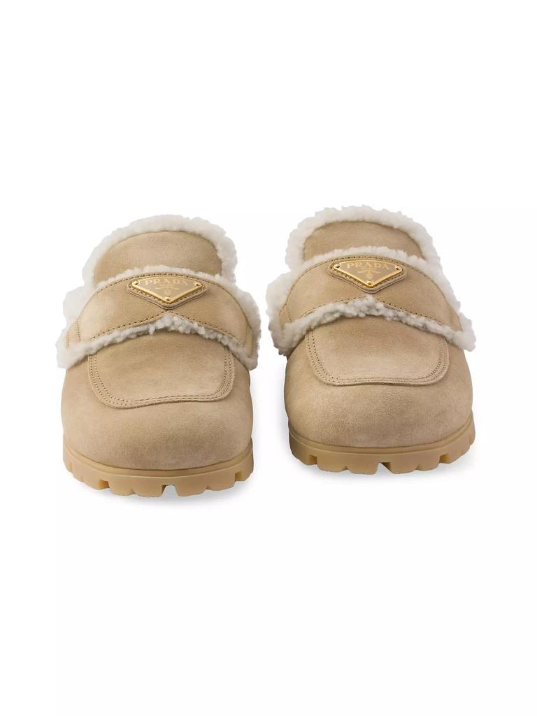 Prada Suede and Shearling Slippers 4