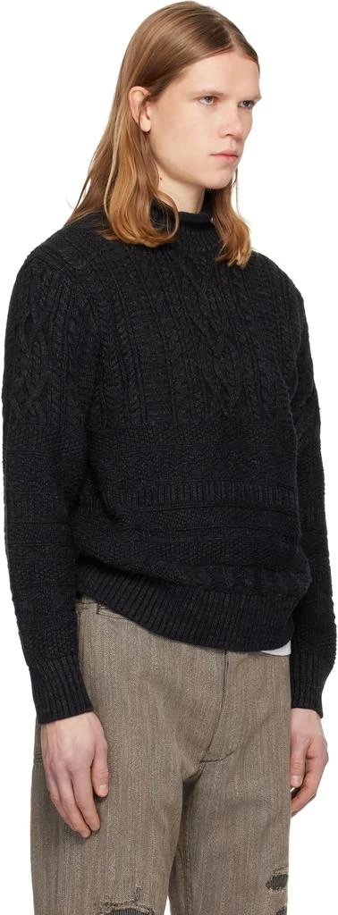 RRL Black Guernsey Pullover Turtleneck 2