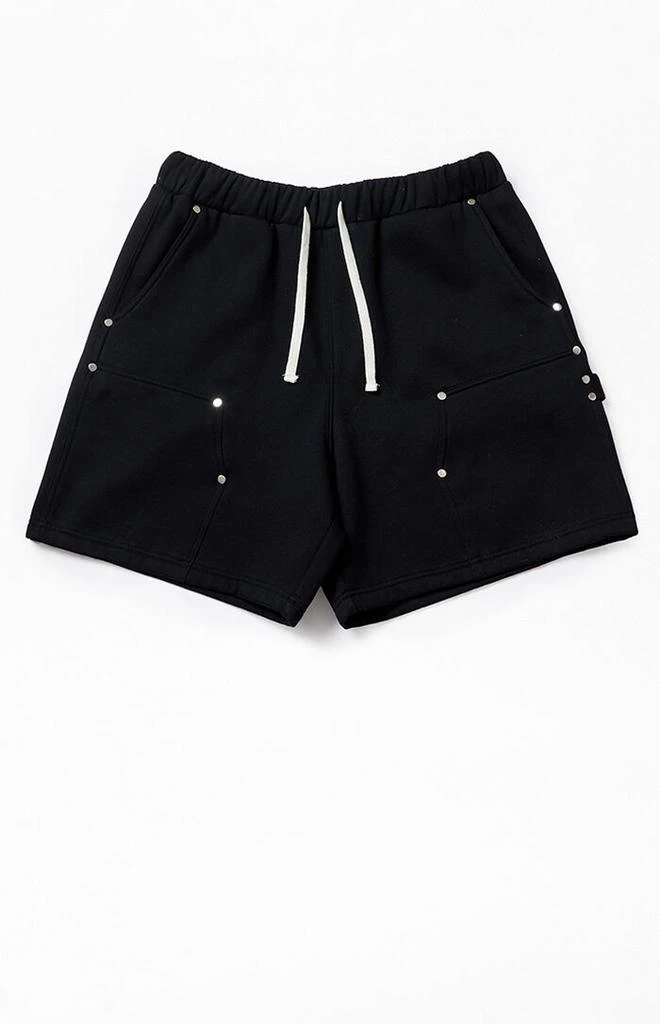 PacSun Black Carpenter Baggy Sweat Shorts 1