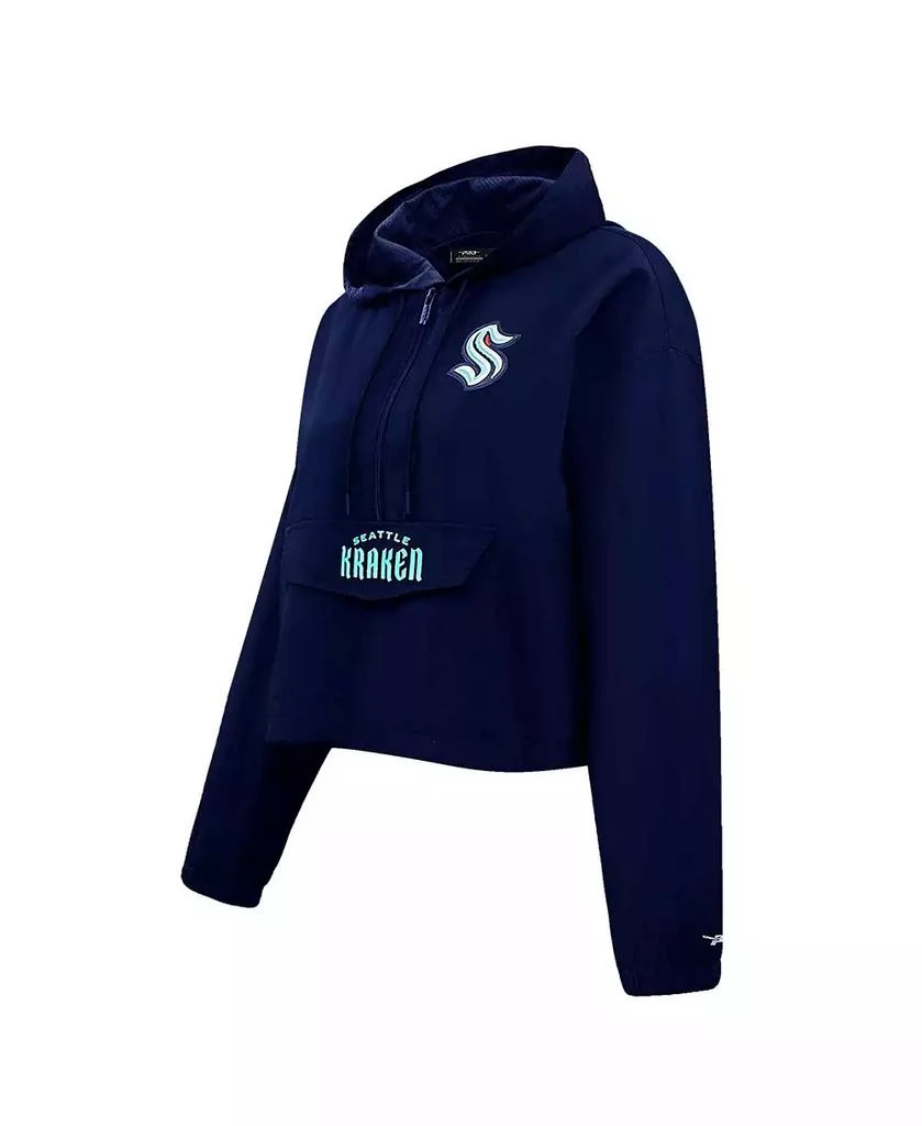 Pro Standard Men's and Women's Deep Sea Blue Seattle Kraken Classic Cropped Half-Zip Wind Jacket 4