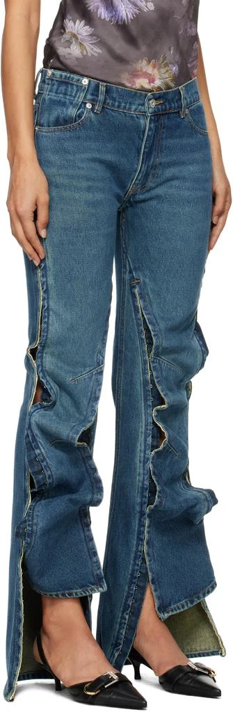 Y/Project Blue Hook and Eye Slim Jeans 2