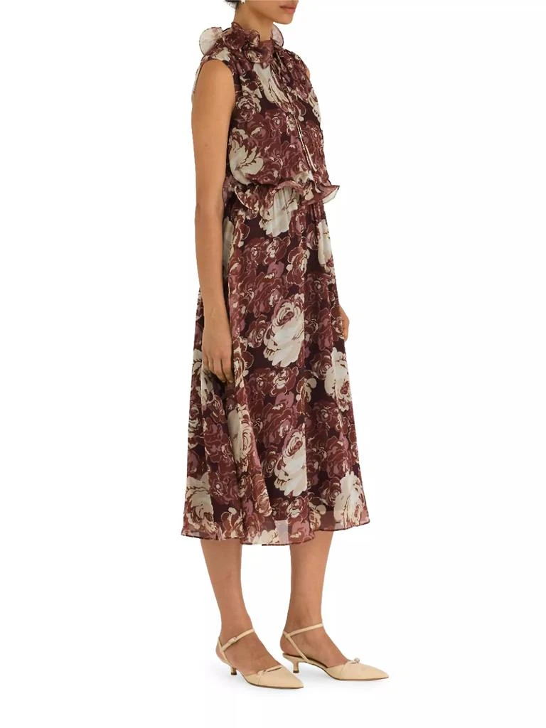 Rebecca Taylor Sarita Chiffon Ruffled Midi-Dress 3