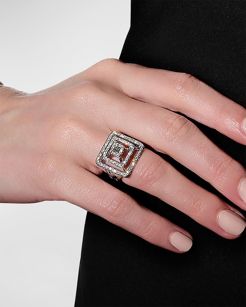 Mimi So 18K Yellow Gold Piece Pyramid Diamond Ring, Size 6