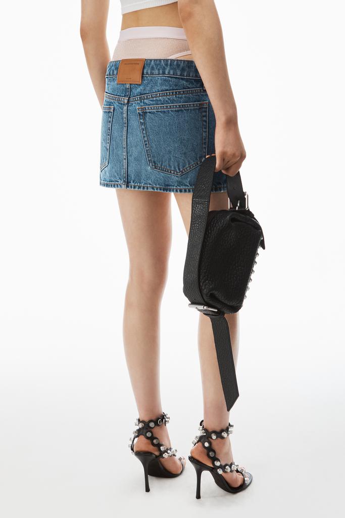 【関税&送料込】Alexander Wang Mini Skirt Prestyle Hotfix Me Alexander Wang crystal hotfix pre-styled denim miniskirt