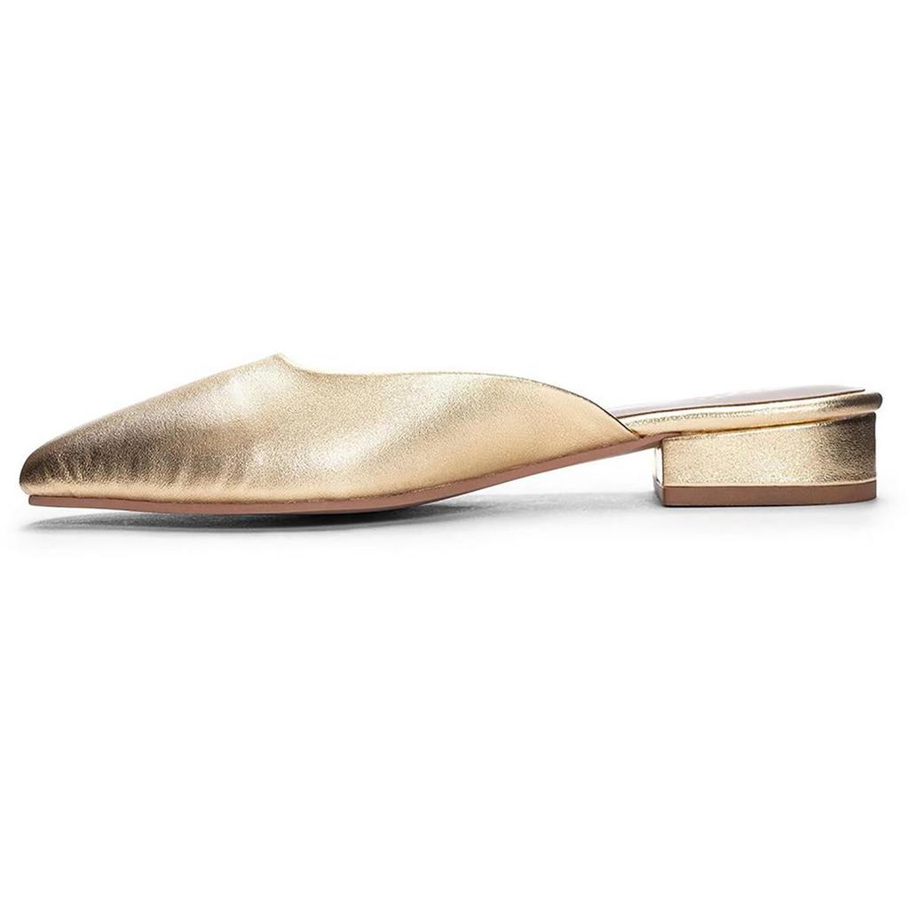 42 GOLD Alista Womens Leather Metallic Mules