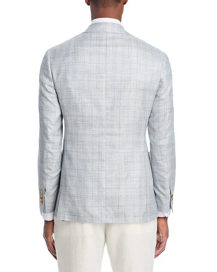 Canali Kei Wool, Silk 
Linen Plaid Unstructured Regular Fit Sport Coat 6