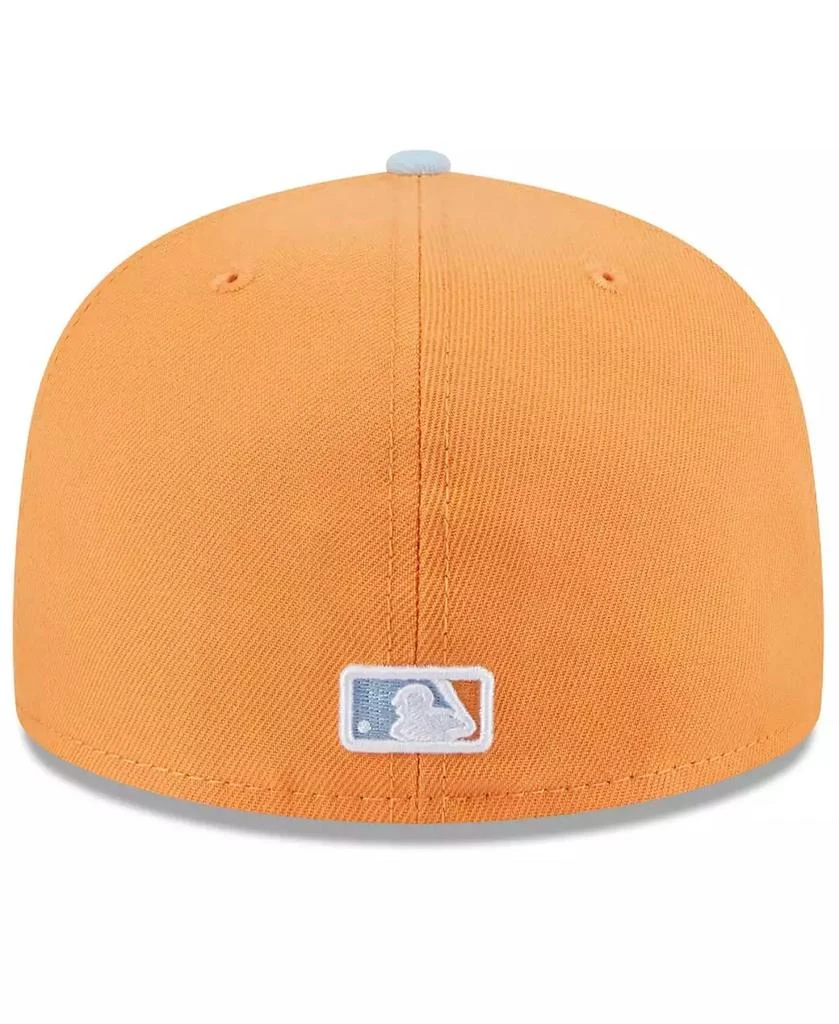 New Era Men's Orange/Light Blue Los Angeles Dodgers Spring Color Basic Two-Tone 59FIFTY Fitted Hat 3