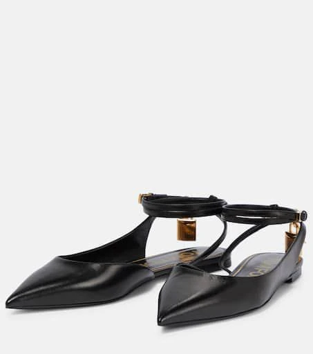 Tom Ford Padlock leather slingback flats 5