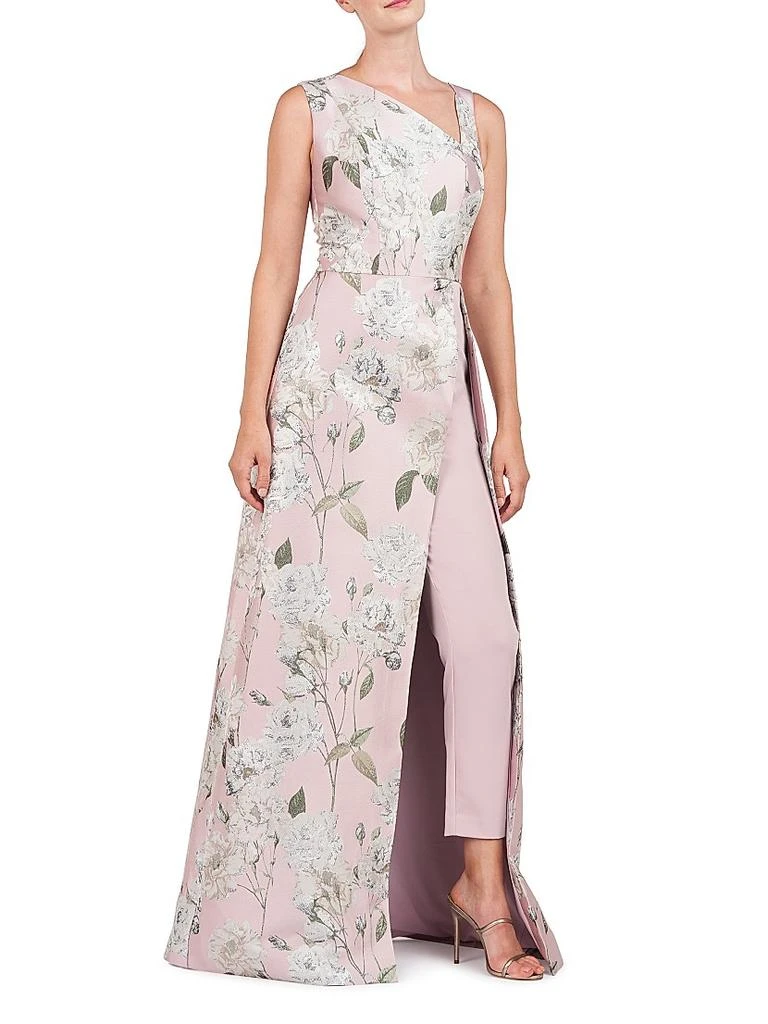 Kay Unger Bennet Floral Jacquard Walk-Thru Jumpsuit 3
