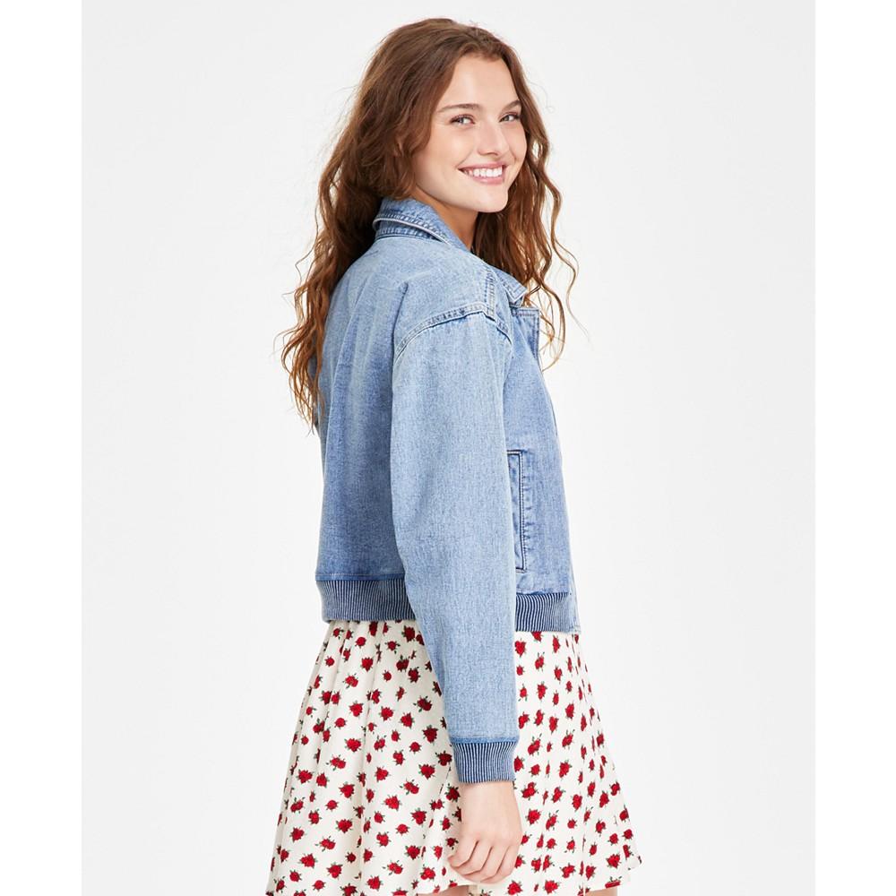 Celebrity Pink Juniors' Denim Bomber Jacket