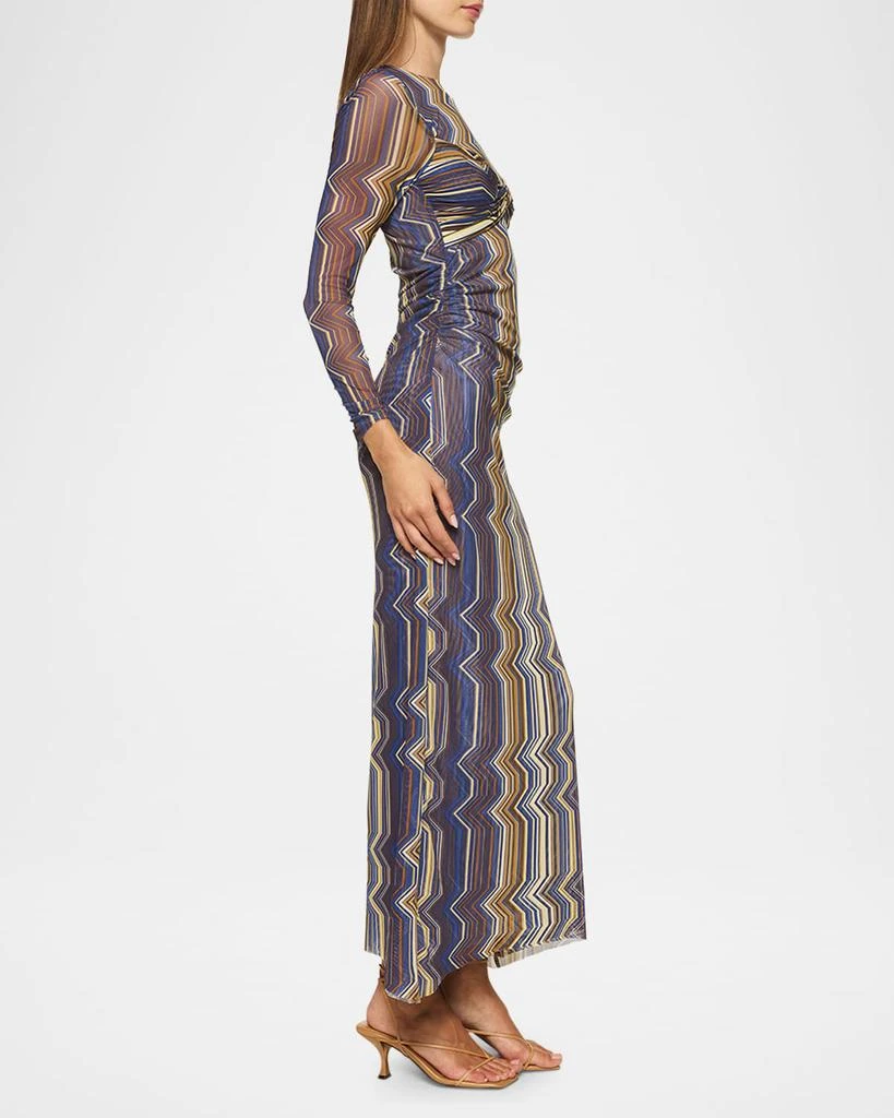 MISA Idris Printed Mesh Maxi Dress 4