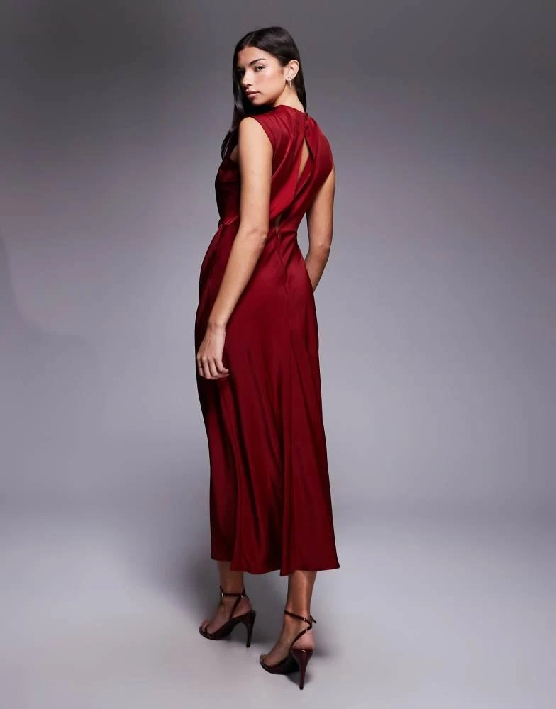white christmas dresses Rent Asos Design Pleated Pinny Maxi Dress With Satin Wrap Waist In Pink