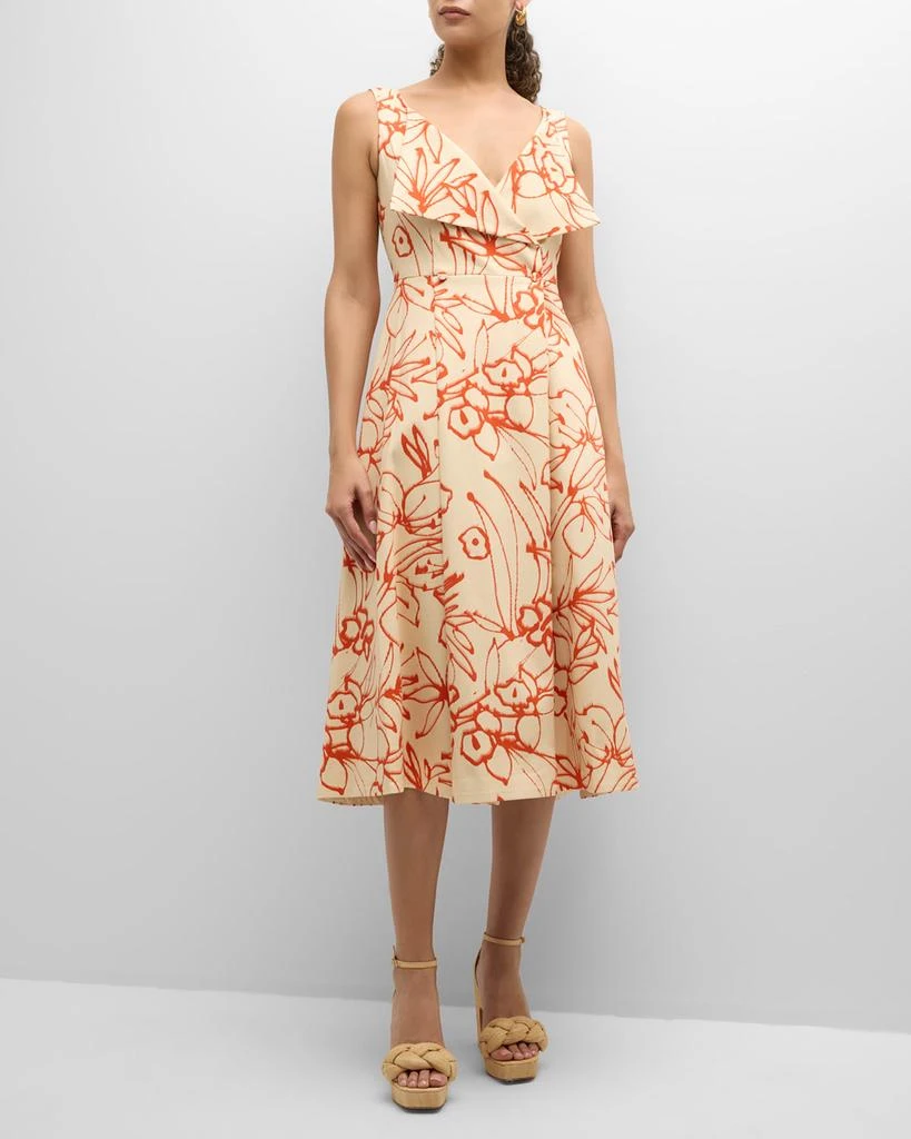 Alexis Vermeer Sleeveless Faux-Wrap Midi Dress 2