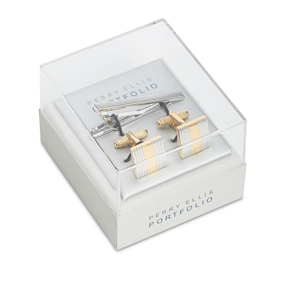 Perry Ellis Portfolio Perry Ellis Men's Classic Cuff Links & Tie Bar Set