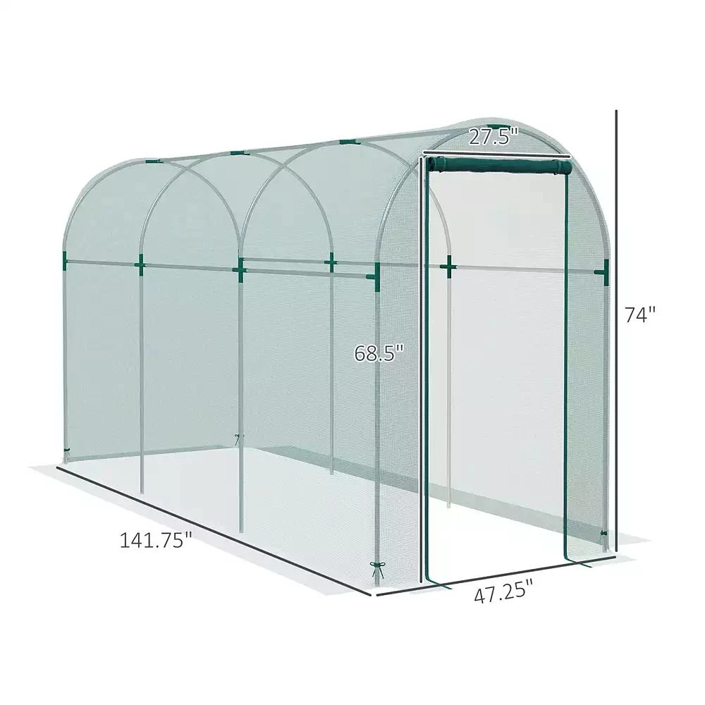 Outsunny 4' x 12' Plant Protection Tent Crop Cage with Door, 2