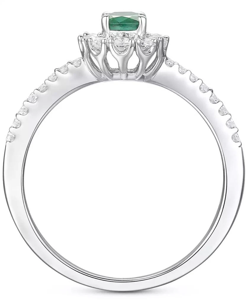 Macy's Sapphire (3/8 ct. t.w.) & Diamond (1/3 ct. t.w.) Halo Ring in Sterling Silver (Also in Ruby & Emerald) 4
