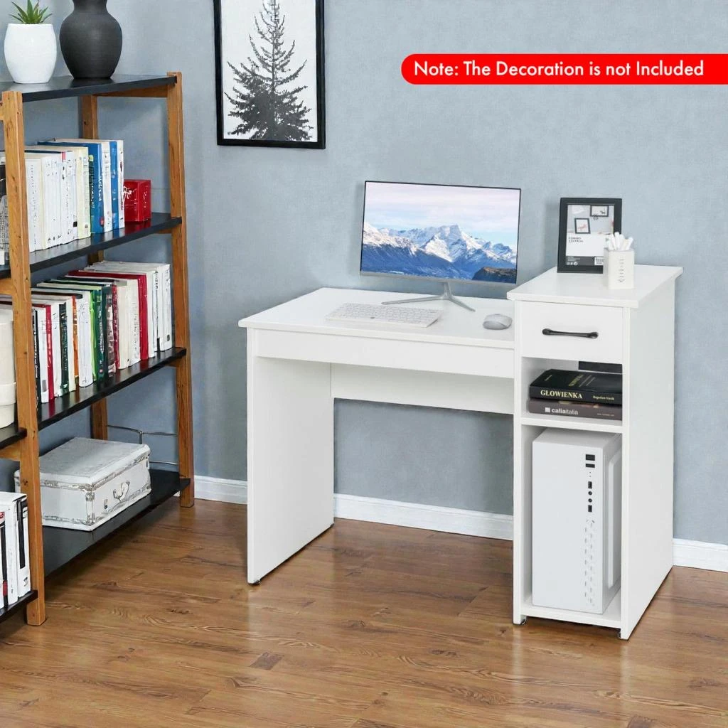 Hivvago Modern Study Desk with Integrated Drawer and CPU Platform 2