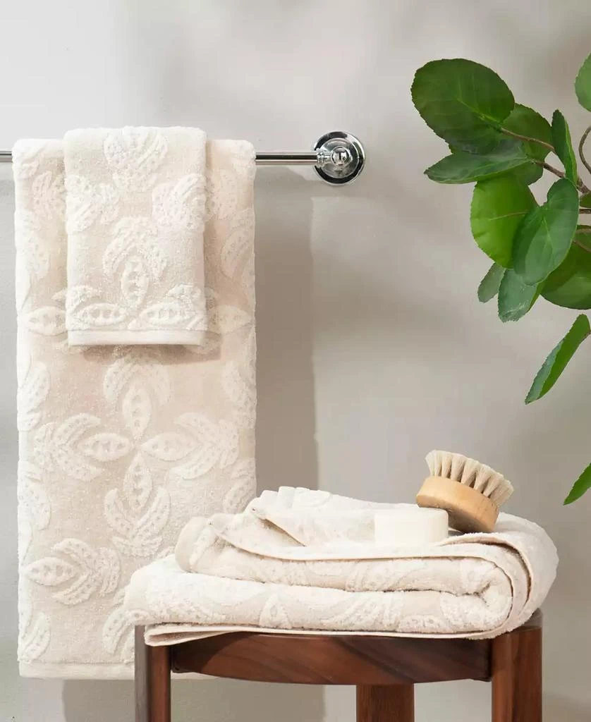 John Robshaw Dasati Cotton Linen Wash Cloth Towel, 12" x 12" 2