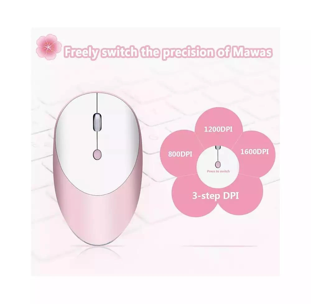 risokeys Tri Mode Silent Wireless Mouse Bluetooth and 2.4G 3 Speed DPI Office Mouse 5