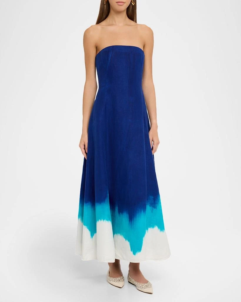 Gabriela Hearst Alessia Strapless Tie-Dye Dress 2