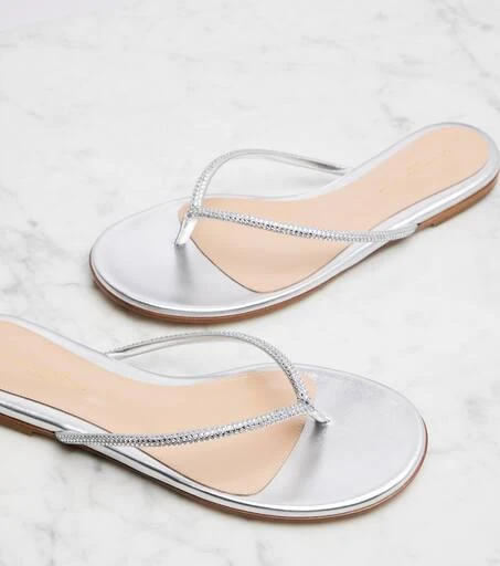 Gianvito Rossi India metallic leather thong sandals 5