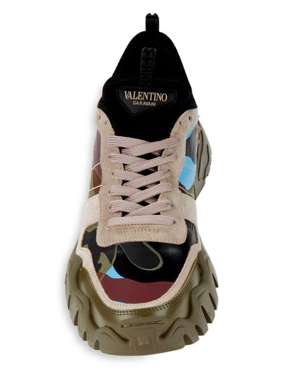 Valentino Rockstud Camo Trim Leather Sneakers 5