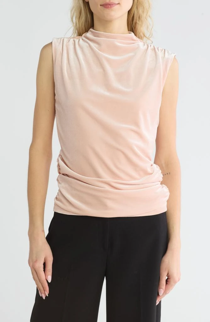 Melrose and Market Ruched Velvet Shell 1