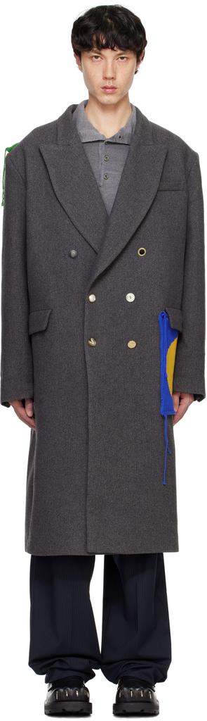 Charles Jeffrey Loverboy Gray Tailored Coat