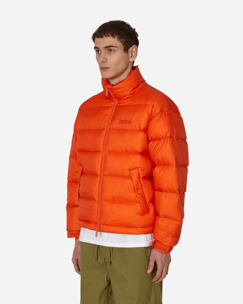 Shop Woolrich Nylon Ripstop Down Jacket Orange on Sale at