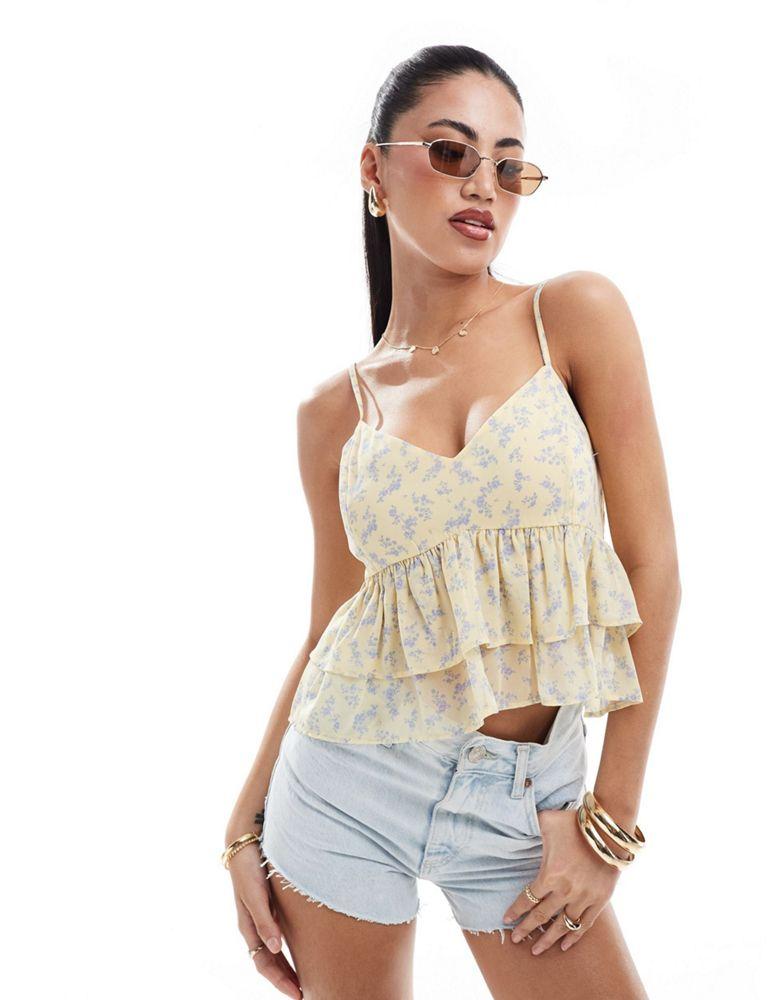 Hollister Hollister co-ord floral babydoll top in yellow