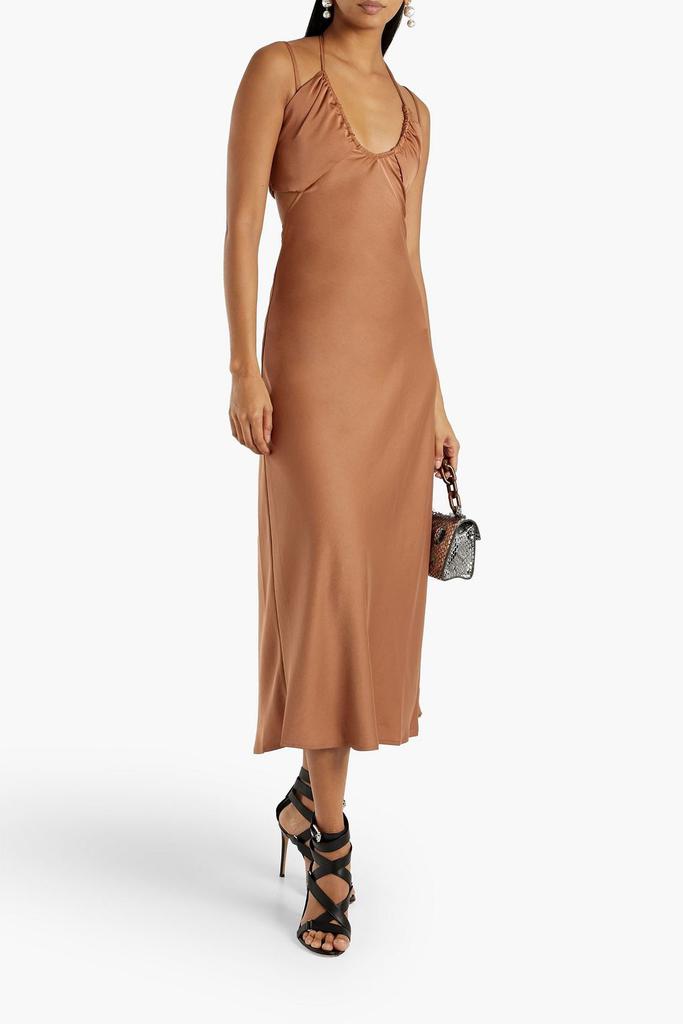 A.L.C. Sienna cutout shirred satin midi dress