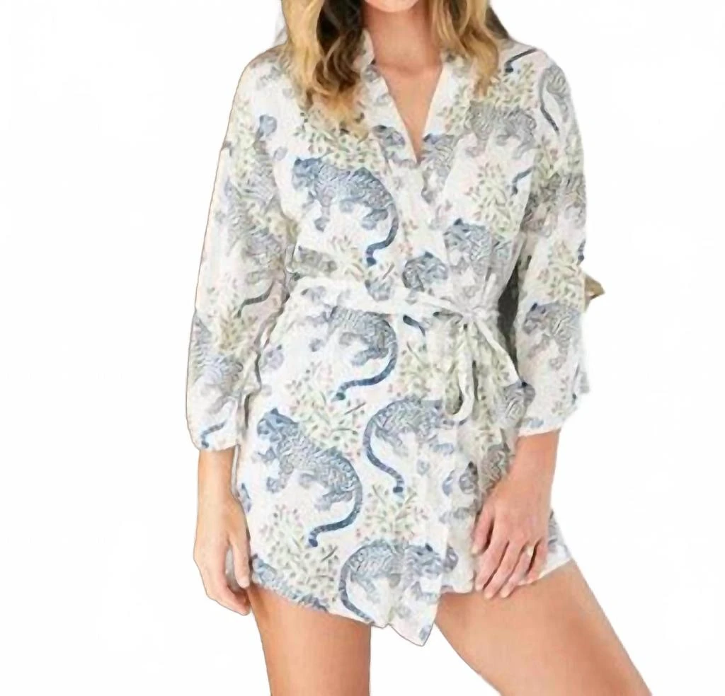 Printfresh Eco Satin Glam Mini Robe In Bagheera Wedding Cake 3