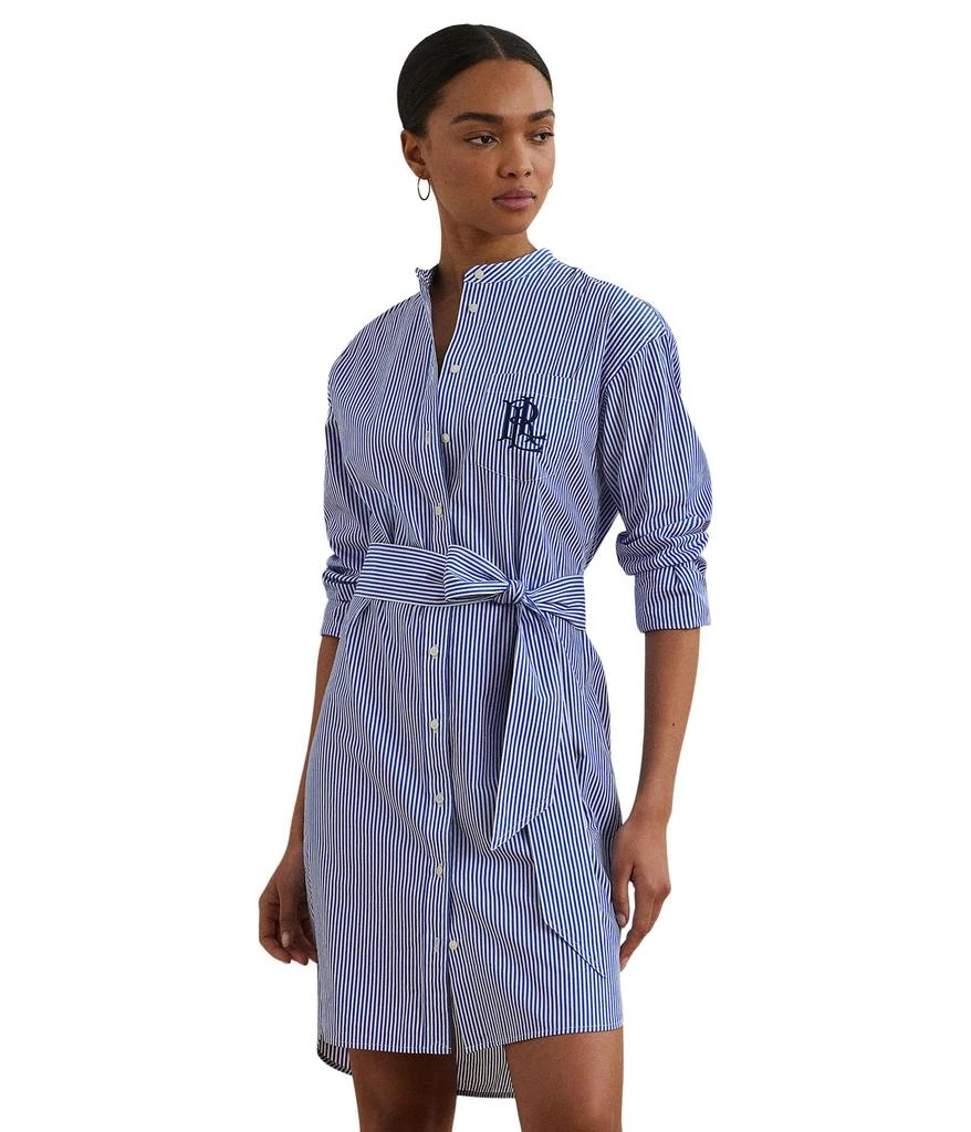 Ralph Lauren Striped Belted Broadcloth Shirtdress 1