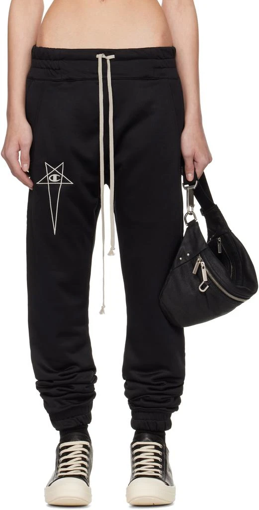 Rick Owens Black Champion Edition Joggers Sweatpants 1