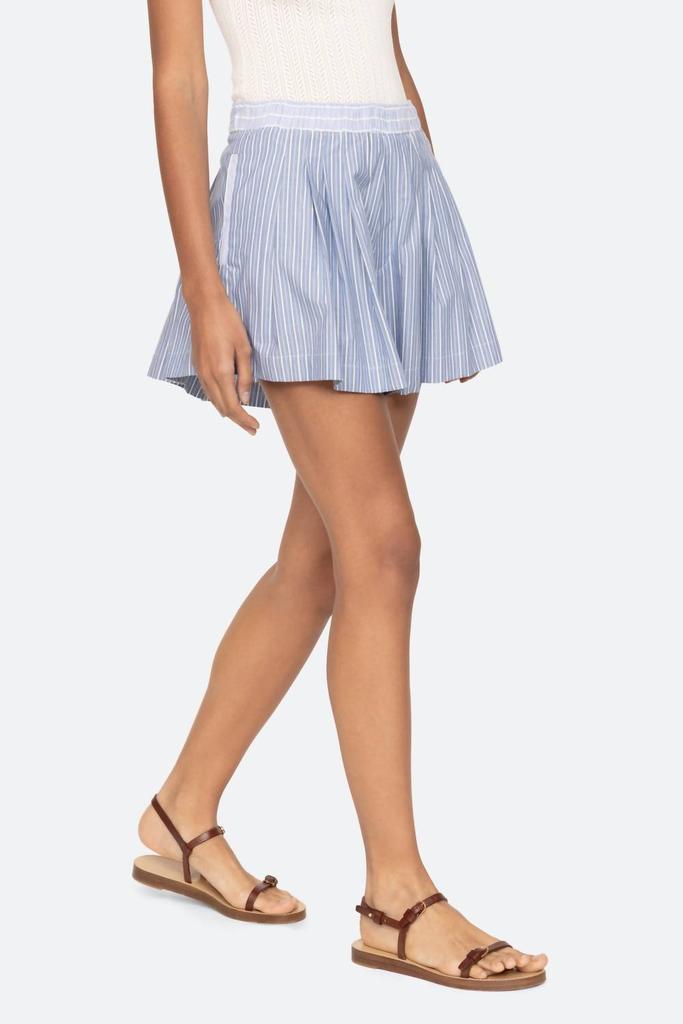 Sea Women's Helmi Striped Shirting Pleat Short In Blue