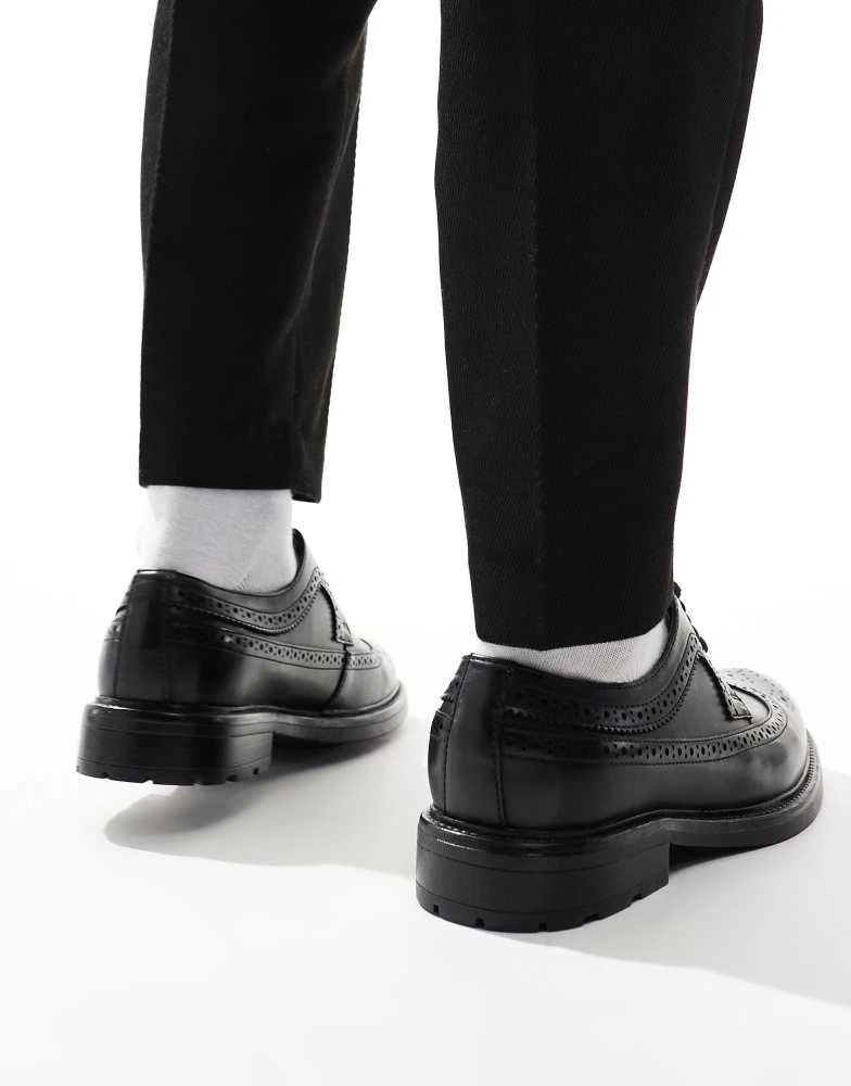 ASOS ASOS DESIGN lace up brogue shoes in black 3