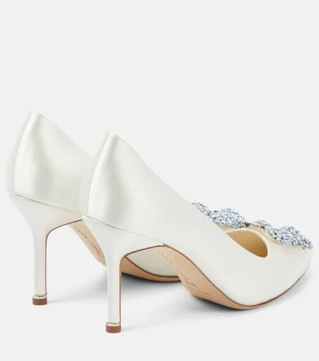 Manolo Blahnik Bridal Hangisi 90 embellished satin pumps 3