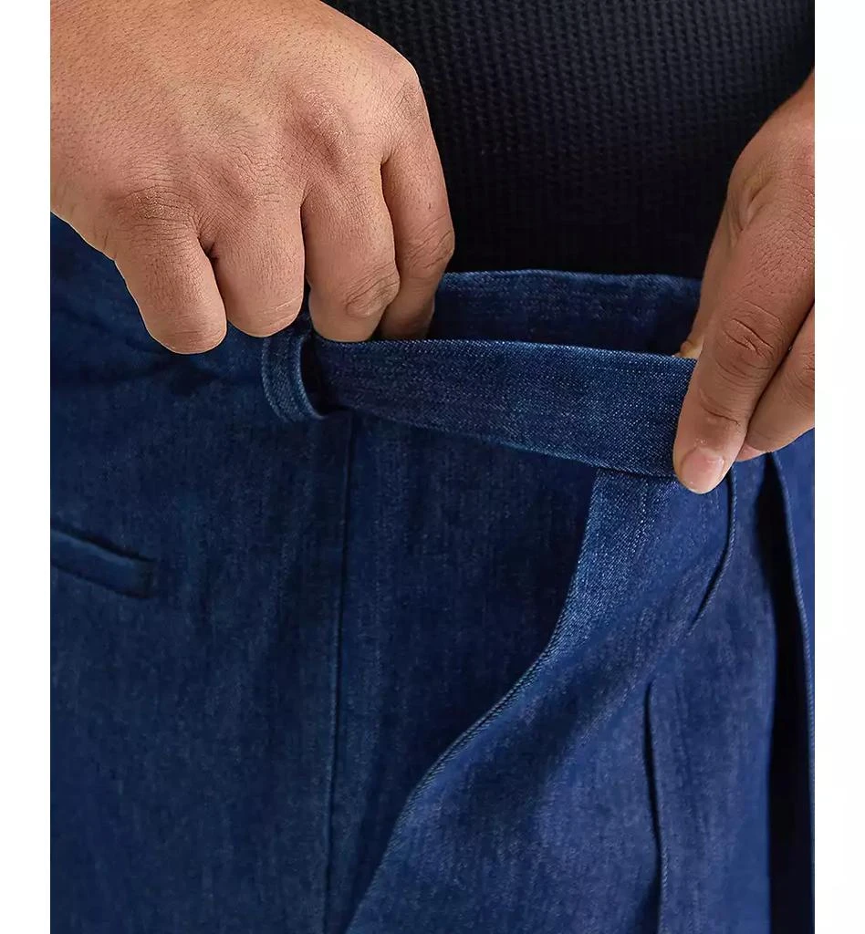 Haggar Men's Big & Tall Stretch Denim Classic-Fit Pleated Pants 5