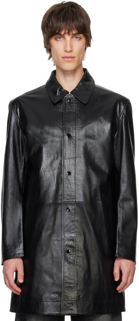 Shop Black L-Cordier Leather Jacket on Sale at BeyondStyle – Get