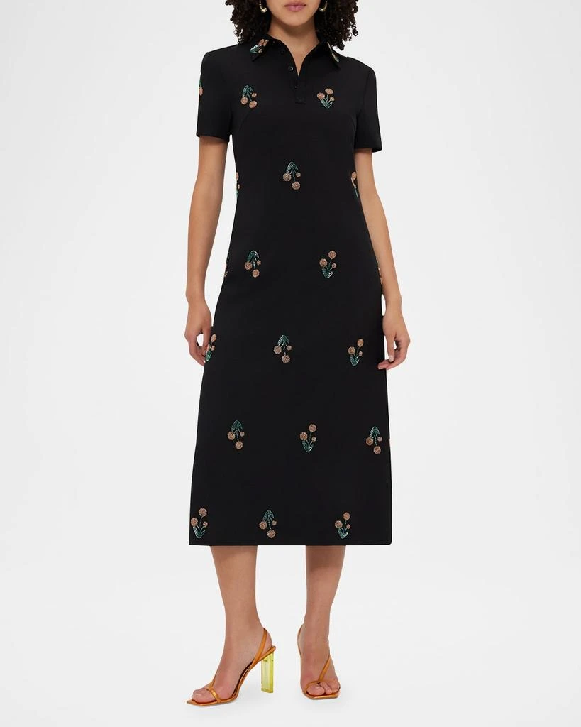 LEO LIN Nadine Wildflower Embellished Midi Shirtdress 5