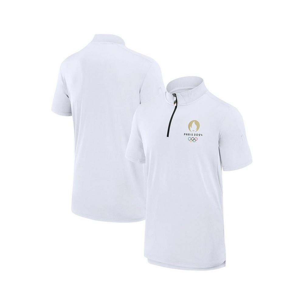 Fanatics Men's White Paris 2024 Summer Olympics Inspired Quarter-Zip Polo Shirt