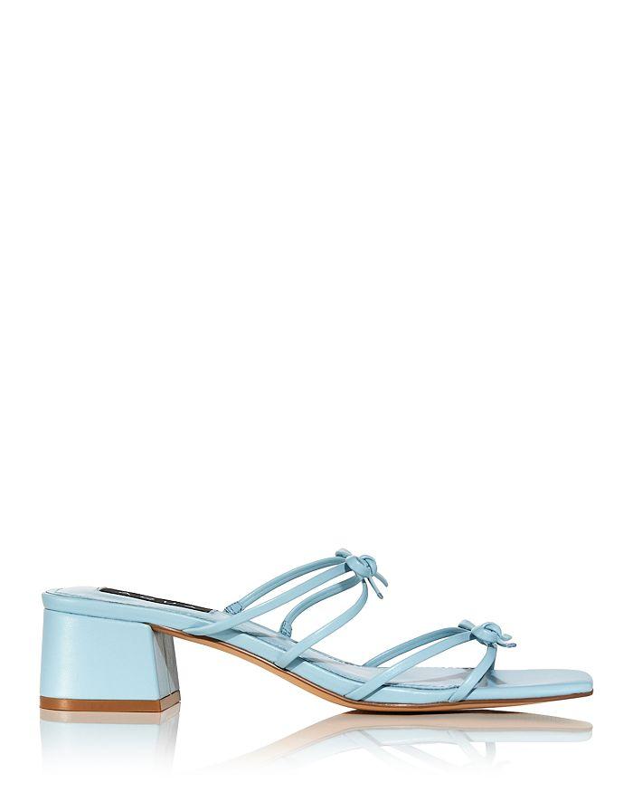 AQUA Women's Cntia Square Toe Double Bow Strap Block Heel Sandals - 100% Exclusive