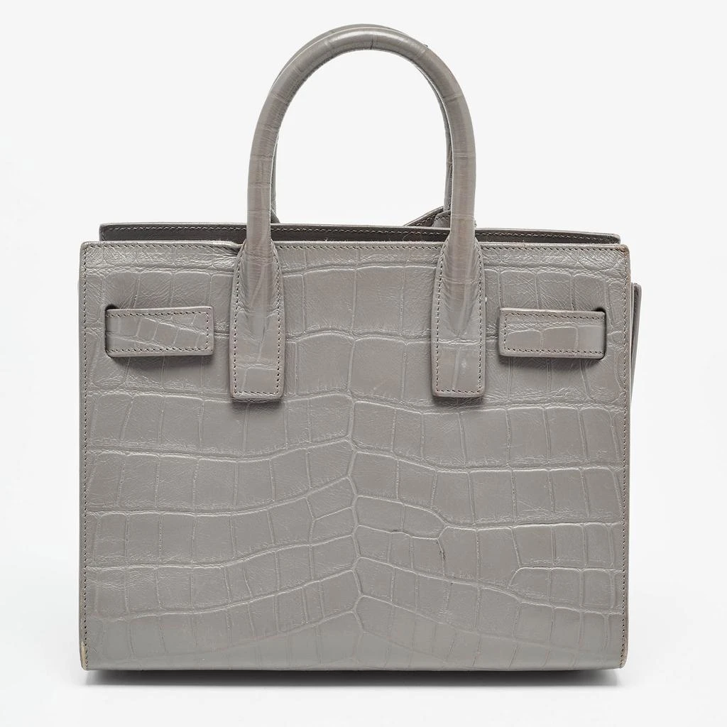 Yves Saint Laurent Saint Laurent Grey Croc Embossed Leather Nano Classic Sac De Jour Tote 4