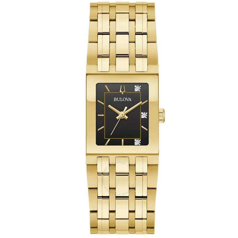 Bulova Quadra Quartz Diamond Black Dial Ladies Watch 97P167 1