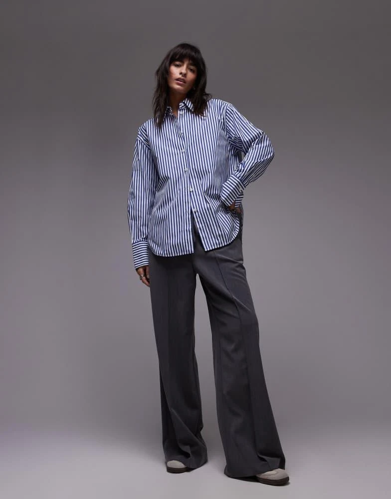 ARKET ARKET oversized tailored shirt in blue stripe 1