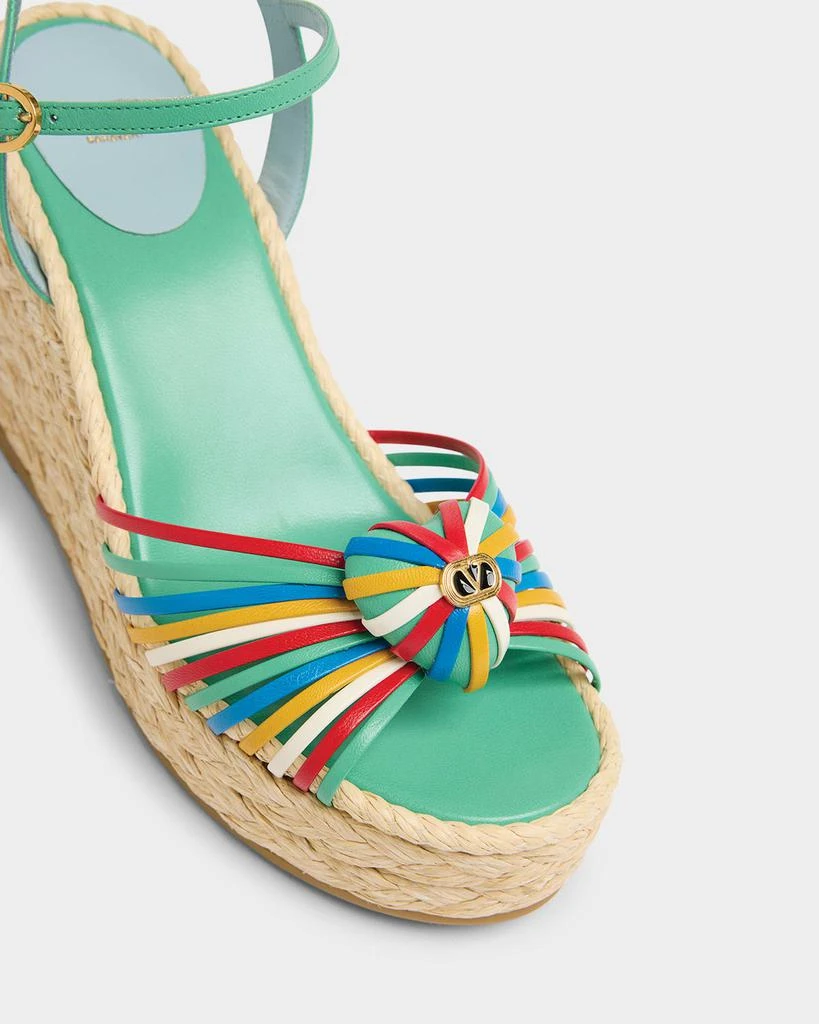 Valentino Royal Leather Heart Wedge Espadrilles 4