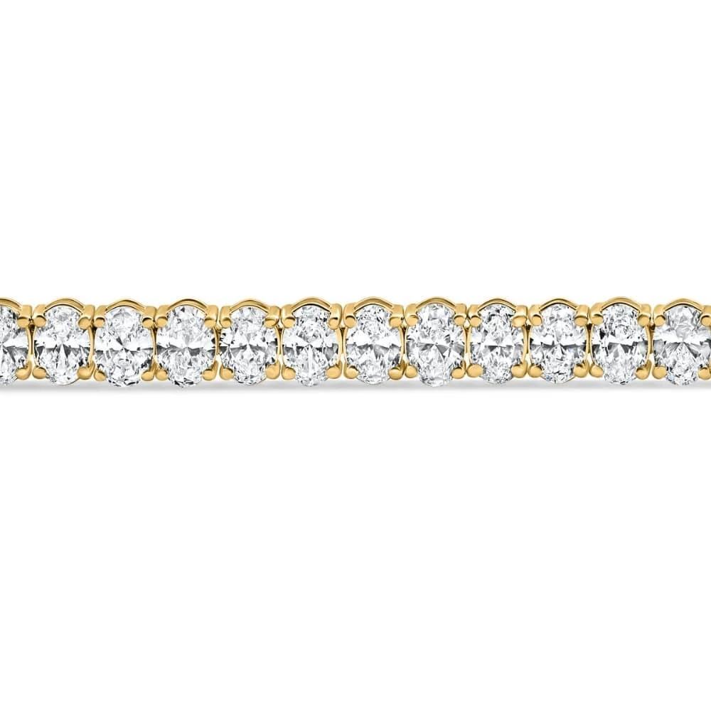 Pompeii3 10Ct Oval Cut Diamond Tennis Bracelet 7" 14k Yellow Gold Lab Grown Size: Medium 3