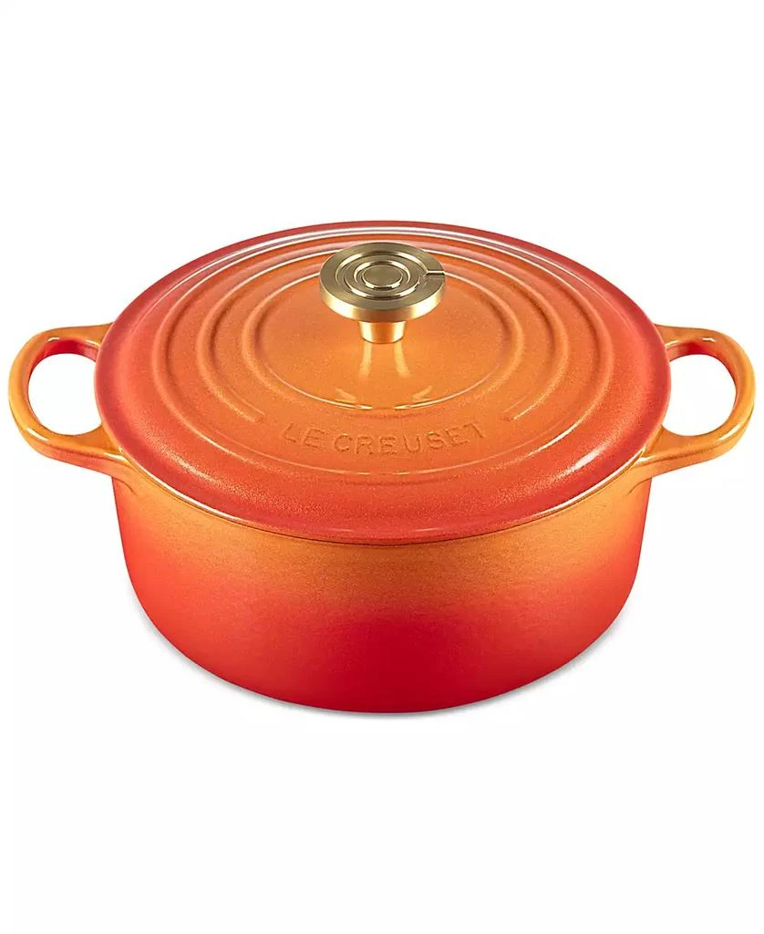 Le Creuset Signature 4.5-Qt. Flamme Dorée Round Dutch Oven with Crucible Knob - 100th Anniversary Edition 3