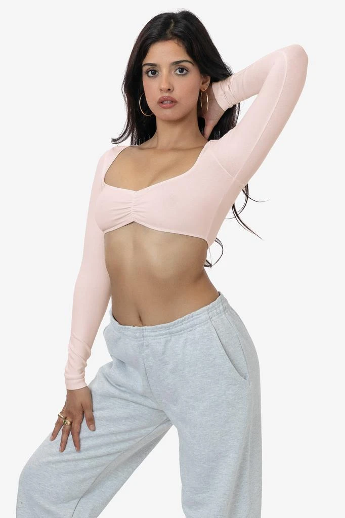 Los Angeles Apparel 8387GD - Garment Dye Ruched Long Sleeve Micro Crop Top 13